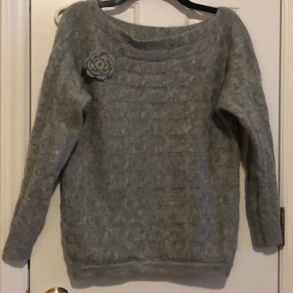 Gray boat neck sweater